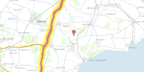 Trafikstøjkort på Rønholtvej 11, 4640 Faxe