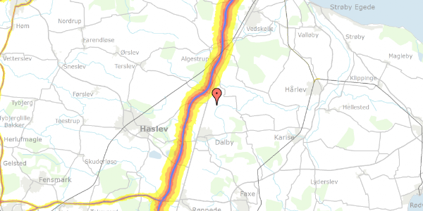 Trafikstøjkort på Turebylundvej 1, 4690 Haslev