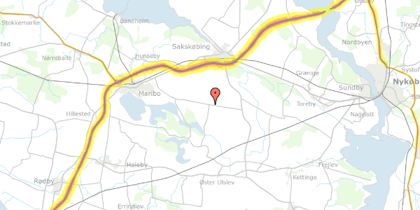 Trafikstøjkort på Engestoftevej 57, 4990 Sakskøbing