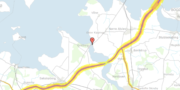 Trafikstøjkort på Guldborgvej 225, 4862 Guldborg