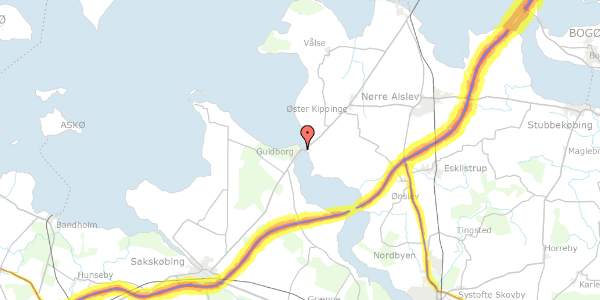 Trafikstøjkort på Guldborgvej 231F, 4862 Guldborg