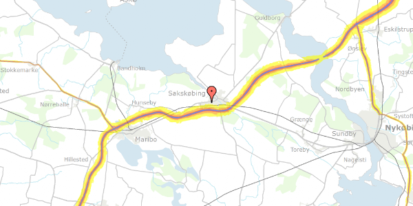 Trafikstøjkort på Kastanievej 9A, 4990 Sakskøbing