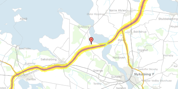 Trafikstøjkort på Majbølle Byvej 49, 4862 Guldborg