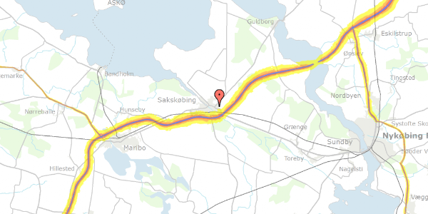 Trafikstøjkort på Nykøbingvej 67, 1. , 4990 Sakskøbing