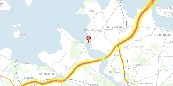 Trafikstøjkort på Nyvej 13, 4862 Guldborg