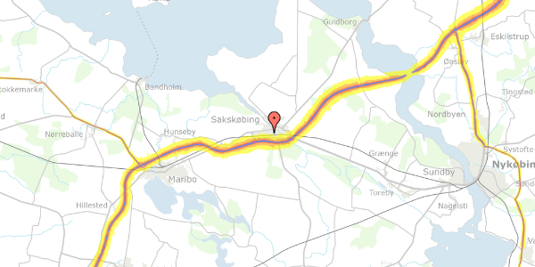 Trafikstøjkort på Parkvej 29, 4990 Sakskøbing