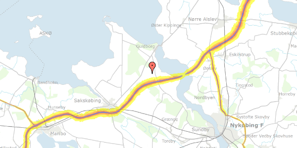 Trafikstøjkort på Præstestræde 14, 4862 Guldborg