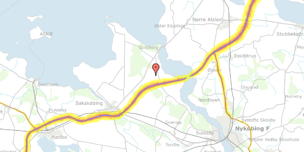 Trafikstøjkort på Præstestræde 16, 4862 Guldborg