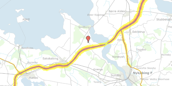 Trafikstøjkort på Præstestræde 31, 4862 Guldborg