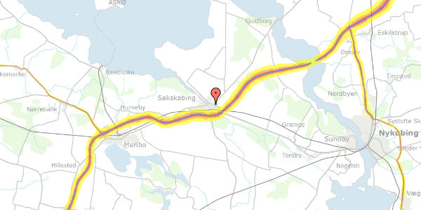 Trafikstøjkort på Åparken 18, 1. , 4990 Sakskøbing