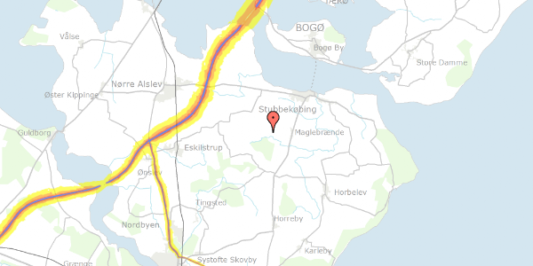 Trafikstøjkort på Algestrupvej 8, 4850 Stubbekøbing