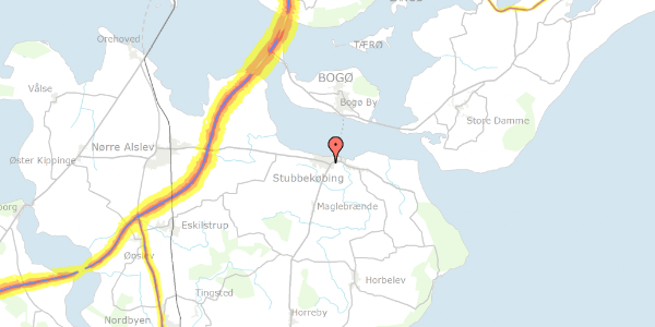Trafikstøjkort på Alslevvej 17, 4850 Stubbekøbing