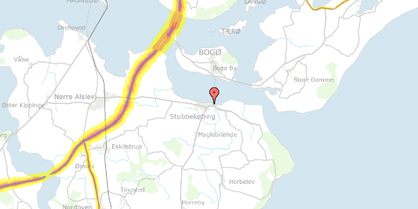 Trafikstøjkort på Bagergade 5C, st. th, 4850 Stubbekøbing