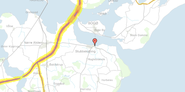 Trafikstøjkort på Bagergade 6, 4850 Stubbekøbing