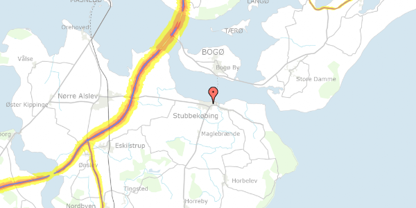 Trafikstøjkort på Frihedsvej 14, 4850 Stubbekøbing