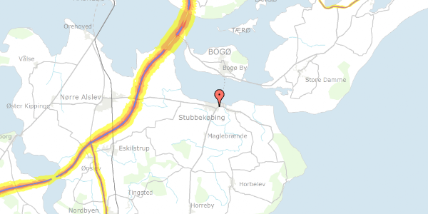 Trafikstøjkort på Frihedsvej 21, 4850 Stubbekøbing