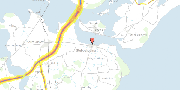 Trafikstøjkort på Gl. Landevej 9, 4850 Stubbekøbing