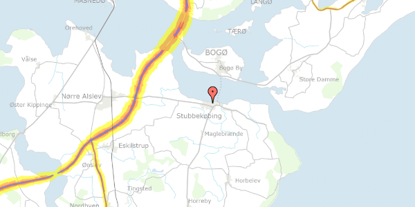 Trafikstøjkort på Gl. Landevej 13, 4850 Stubbekøbing