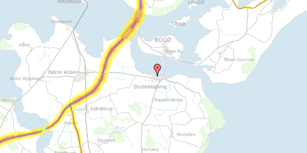 Trafikstøjkort på Gl. Landevej 20, 4850 Stubbekøbing