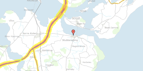 Trafikstøjkort på Gl. Landevej 37, 4850 Stubbekøbing