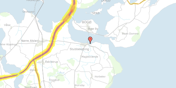 Trafikstøjkort på Grønnegade 43, 4850 Stubbekøbing