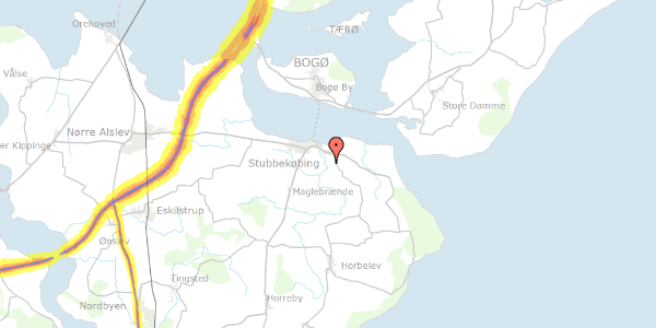 Trafikstøjkort på Hovedgårdsvej 2, 4850 Stubbekøbing