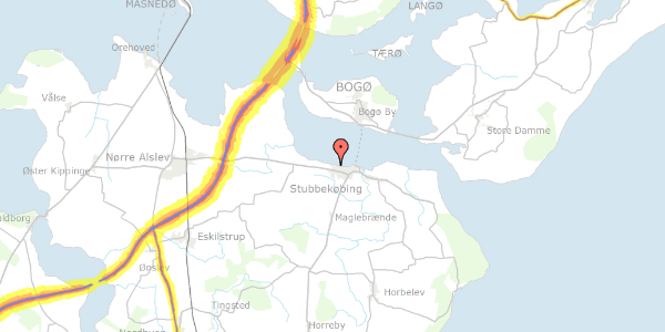 Trafikstøjkort på Klokkerlodden 3, 4850 Stubbekøbing
