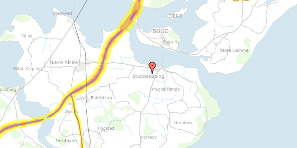 Trafikstøjkort på Liselundvej 5, 4850 Stubbekøbing