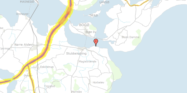 Trafikstøjkort på Ore Strandpark 28, 4850 Stubbekøbing