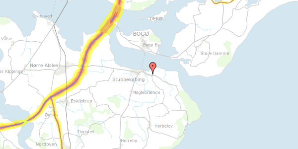 Trafikstøjkort på Orevej 27, 4850 Stubbekøbing