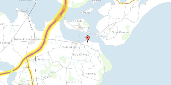 Trafikstøjkort på Tjørnehegnet 9, 4850 Stubbekøbing