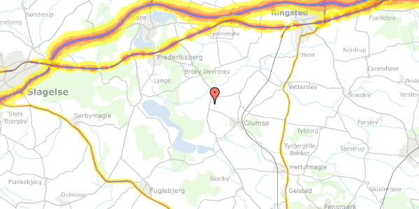 Trafikstøjkort på Skelbyvej 133, 4171 Glumsø