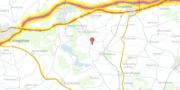Trafikstøjkort på Skelbyvej 135, 4171 Glumsø