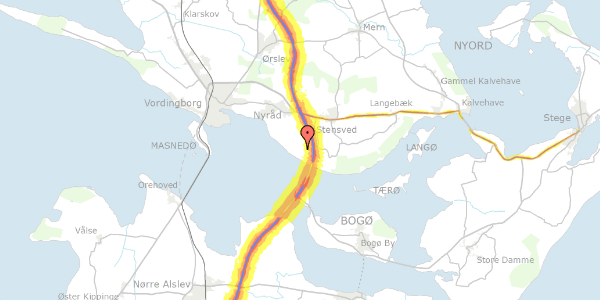 Trafikstøjkort på Abildvej 11, 4760 Vordingborg