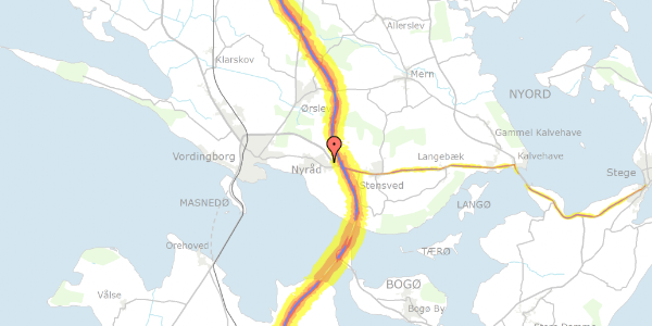 Trafikstøjkort på Aborrevænget 2, 4760 Vordingborg