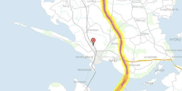 Trafikstøjkort på Ahornvej 1, 4760 Vordingborg