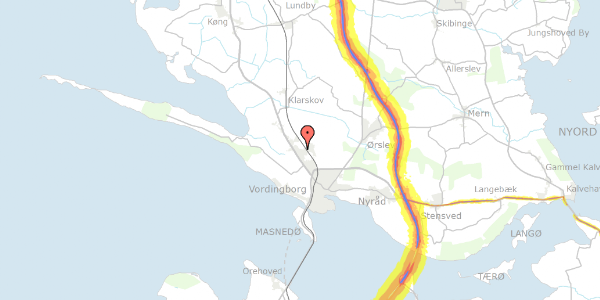 Trafikstøjkort på Ahornvej 10, 4760 Vordingborg