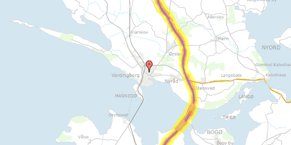 Trafikstøjkort på Algade 20, 1. , 4760 Vordingborg