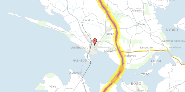 Trafikstøjkort på Algade 34B, 1. th, 4760 Vordingborg