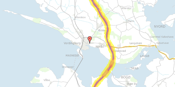 Trafikstøjkort på Algade 129, 4760 Vordingborg