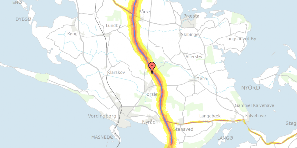 Trafikstøjkort på Ambjergvej 61, 4760 Vordingborg