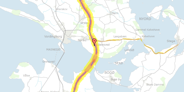 Trafikstøjkort på Bakkebøllevej 106, 4760 Vordingborg