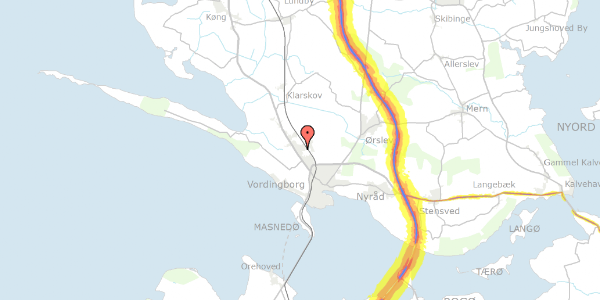 Trafikstøjkort på Baldersvej 1, 4760 Vordingborg