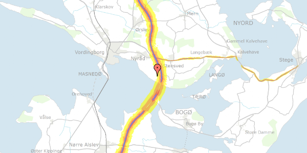 Trafikstøjkort på Brombærvej 5, 4760 Vordingborg