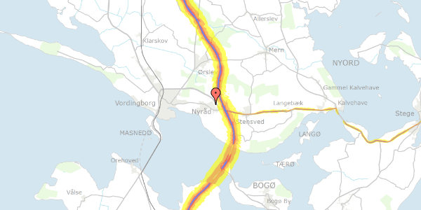 Trafikstøjkort på Damvænget 4, 4760 Vordingborg