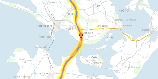 Trafikstøjkort på Desmerurtvej 4, 4760 Vordingborg