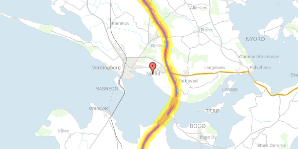 Trafikstøjkort på Drejerskovvej 29, 4760 Vordingborg