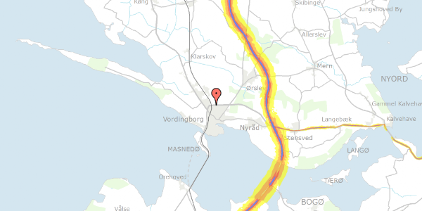 Trafikstøjkort på Elmealle 74, 1. th, 4760 Vordingborg