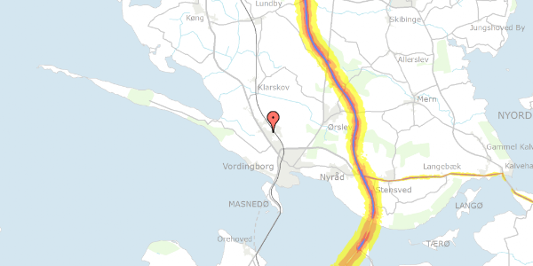 Trafikstøjkort på Engvej 5, 4760 Vordingborg