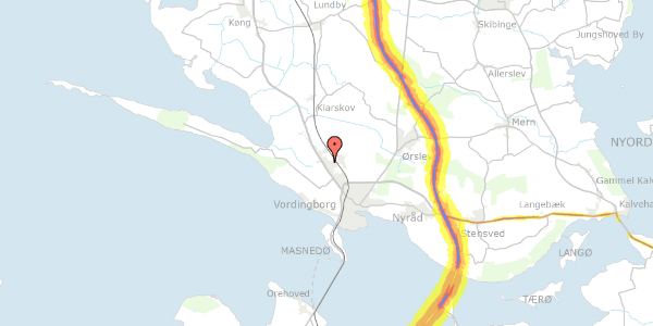 Trafikstøjkort på Engvej 8, 4760 Vordingborg